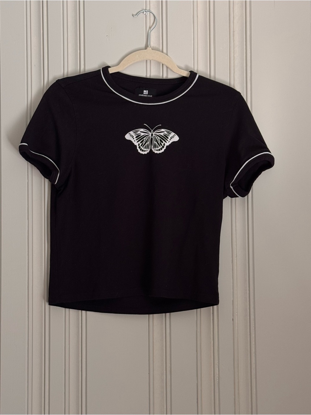 Cropped Butterfly Ringer Top